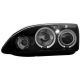 Φανάρια εμπρός Ford Focus (2005-2008) angel eyes - μαύρα , με λάμπες (Η1) - σετ 2τμχ.