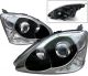 Φανάρια εμπρός Honda Civic (2001-2005) 3/5 πορτο - μαύρα , με λάμπες (Η1) - σετ 2τμχ.