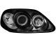 Φανάρια εμπρός Honda Civic (1996-1999) angel eyes - μαύρα , με λάμπες (Η1) - σετ 2τμχ.