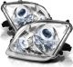 Φανάρια εμπρός angel eyes για Honda Prelude (1997-2001) - chrome , με λάμπες (Η1) - σετ 2τμχ.