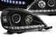 Φανάρια εμπρός led για Mercedes ML W163 (2001-2005) - μαύρα , με λάμπες (Η1/H1) - σετ 2τμχ.
