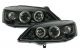 Φανάρια εμπρός led angel eyes για Opel Astra G (1998-2004) - μαύρα , με λάμπες (Η1) - σετ 2τμχ.