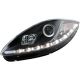 Φανάρια εμπρός Seat Altea /Leon / Toledo (2005-2009) led - μαύρα , με λάμπες (Η1) - σετ 2τμχ.
