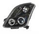 Φανάρια εμπρός Suzuki Swift (2005-2010) angel eyes - black , με λάμπες (Η1) - σετ 2τμχ.