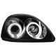 Φανάρια εμπρός Toyota Yaris (1998-2003) angel eyes - μαύρα , με λάμπες (Η1) - σετ 2τμχ.