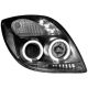 Φανάρια εμπρός Toyota Yaris (2006-2009) angel eyes - μαύρα , με λάμπες (Η1) - σετ 2τμχ.