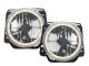 Φανάρια εμπρός angel eyes και σταυρός για Vw Golf II (1983-1993) - chrome , με λάμπες (Η1) - σετ 2τμχ.