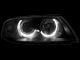Φανάρια εμπρός Vw Passat B5.5 (2001-2005) angel eyes - μαύρα , χωρίς λάμπες (Η7) - σετ 2τμχ.