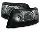 Φανάρια εμπρός Vw Transporter T5 (2003-2009) angel eyes - μαύρα , χωρίς λάμπες (Η7) - σετ 2τμχ.
