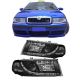 Μπροστινά Φανάρια Set Για Skoda Octavia 1U 00-10 DRL Μαύρα H1/H1/H7 Sonar (CAR0005429)