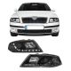 Μπροστινά Φανάρια Set Για Skoda Octavia 1Z 04-08 DRL Μαύρα H7/H1 Sonar (CAR0006011)