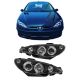 Μπροστινά Φανάρια Set Για Peugeot 206 98-03 Angel Eyes Μαύρα H1/H1 Sonar (CAR0007905)