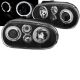 Μπροστινά Φανάρια Set Για Vw Golf IV (4) 97-03 Angel Eyes Μαύρα H1/H1/P21W JunYan (CAR0008601)