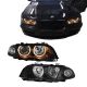 Μπροστινά Φανάρια Set Για Bmw 3 E46 Sedan/Caravan 99-01 Angel Eyes Μαύρα H7/H7 Με Μοτέρ Depo (CAR0008658)