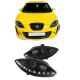 Μπροστινά Φανάρια Set Για Seat Leon 1P 05-09 DRL Μαύρα H1/H1 Sonar (CAR0008719)