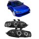 Μπροστινά Φανάρια Set Για Honda Civic 92-95 2D/3D Angel Eyes & Led Μαύρα H1/H1 Manual Sonar (CAR0009026)