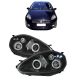 Μπροστινά Φανάρια Set Για Grande Punto 05-08 Angel Eyes & Led Μαύρα H1/H1 JunYan (CAR0013418)