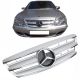 Μάσκα Για Mercedes-Benz S-Class W220 02-05 Amg Look Με 3 Γρίλιες Ασημί/Χρώμιο 1 Τεμάχιο (CAR0013994)