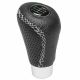 Πόμολο Λεβιέ Ταχυτήτων Universal Δερματίνη Μαύρο Με Άσπρη Ραφή Για Κανονική Όπισθεν 2505GRW (CAR0016626)