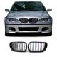 Καρδιές Μάσκας Για Bmw 3 E46 02-05 Sedan/Touring M4 Look Με Διπλή Γρίλια Tri-Color Μαύρο Γυαλιστερό 2 Τεμάχια (CAR0016748)