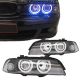 Μπροστινά Φανάρια Set Για Bmw 5 E39 95-03 Angel Eyes Facelift LCI Look Μαύρα H7/H7 Manual Carner (CAR0017043)