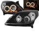 Μπροστινά Φανάρια Set Για Opel Vectra C 05-08 Angel Eyes Μαύρα H7/H1 Depo (CAR0017050)