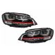 Μπροστινά Φανάρια Set Για Vw Golf VIΙ (7) 12-17 DRL U-Type GTI Μαύρα/Κόκκινο H7/H7 Με Μοτέρ Carner (CAR0017065)