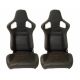 Καθίσματα Bucket RS Δερματίνη Μαύρο Με Άσπρες Ραφές Ζευγάρι 2 Τεμαχίων (CAR0017162)