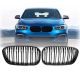 Καρδιές Μάσκας Για Bmw 1 F20 / F21 15-19 M4 Look Με Διπλή Γρίλια Με 14 Γραμμές Μαύρο Γυαλιστερό 2 Τεμάχια (CAR0018367)