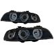 Μπροστινά Φανάρια Set Για Bmw 5 E39 95-03 Angel Eyes Facelift LCI Look Μαύρα/Γκρι H7/H7 Manual Carner (CAR0018429)