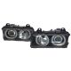 Μπροστινά Φανάρια Set Για Bmw 3 E36 Coupe / Sedan / Compact / Touring 90-99 Angel Eyes Μαύρα H7/H7 Carner (CAR0018471)