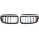Καρδιές Μάσκας Για Bmw 3 E90 /E91 05-08 M4 Look Με Διπλή Γρίλια Tri-color / Μαύρο Γυαλιστερό 4 Τεμάχια (CAR0018499)