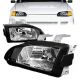 Μπροστινά Φανάρια Set Για Honda Civic 91-95 2D/3D Μαύρα Clear H4 Manual Depo (CAR0018738)