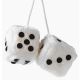 Fuzzy Dice White 7x7cm 2 Pcs (CAR0018867)