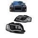 Μπροστινά Φανάρια Set Για Audi A3 8P 03-08 DRL & Led Tube Μαύρα H7/H1 Sonar (CAR0018950)