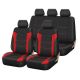 Καλύμματα Υφασμάτινα Super Sport All In One Μαύρο/Κόκκινο Σετ Εμπρός-Πίσω 11 Τεμάχια (CAR0019346)