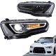 Μπροστινά Φανάρια Set Για Mitsubishi Lancer 07-17 DRL Led Tube & Dynamic Φλας Μαύρο/Χρώμιο H7 Manual VLAND (CAR0020325)