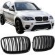 Καρδιές Μάσκας Για Bmw X5 E70 07-13 / X6 E71 08-14 M4 Look Με Διπλή Γρίλια Μαύρο Γυαλιστερό Με 6 Γρίλιες 2 Τεμάχια (CAR0020833)