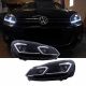 Μπροστινά Φανάρια Set Για Vw Golf VI (6) 08-12 DRL & Led Signal Dynamic Look Golf 7,5 Μαύρα Με ασημί Γραμμή H7 Με Μοτέρ Carner (CAR0021272)