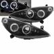 Μπροστινά Φανάρια Set Για Peugeot 307 01-05 Angel Eyes & Led Μαύρα H1/H1/H1 Manual Sonar (CAR0021440)