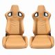 Καθίσματα Bucket RS Δερματίνη Μπεζ Με Μπεζ Ραφές Ζευγάρι 2 Τεμαχίων (CAR0021910)