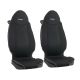 Πλατοκαθίσματα Μπροστινών Καθισμάτων Smart ΤechLine Ύφασμα Τρυπητό Μαύρο Με Γκρι Ρέλι Για Smart 450/451/452 2 Τεμάχια (CAR0022749)