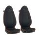 Πλατοκαθίσματα Μπροστινών Καθισμάτων Smart ΤechLine Ύφασμα Τρυπητό Μαύρο Με Πορτοκαλί Ρέλι Για Smart 450/451/452 2 Τεμάχια (CAR0022752)
