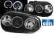 Μπροστινά Φανάρια Set Για Vw Golf IV (4) 97-03 ccfl Angel Eyes Μαύρα H7/H1/H3  Sonar (CAR0022903)