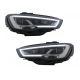 Μπροστινά Φανάρια Set Για Audi A3 8V 12-16 DRL Full Led & Led Signal Μαύρα Με Μοτέρ Carner (CAR0022961)