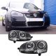 Μπροστινά Φανάρια Set Για Vw Golf V (5) 03-08 Projectors GTI / R32 Look Χρωμίου H7/H7 Με Μοτέρ & E-Mark Carner (CAR0023009)