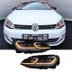 Μπροστινά Φανάρια Set Για Vw Golf VII (7) 12-17  Look 7.5 GTI Μαύρα/ Κόκκινη Γραμμή H7 Με Μοτέρ Carner (CAR0023038)