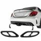 Καπάκια Μαύρα Για Μπούκες Εξάτμισης Amg Look Για Mercedes-Benz W212 FL / W166 C292 / W117 / W205 / X253 / W253 (CAR0023187)