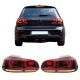 Πισινά Φανάρια Set Για Vw Golf VI (6) 08-12 Full Led Dynamic GTI R20 Look Σκούρο Κόκκινο/Φιμέ VLand (CAR0025523)