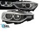 Μπροστινά Φανάρια Set Για Bmw 3 F30/F31 11-15 Led Angel Eyes Μαύρα H7/H7 Με Μοτέρ Depo (CAR0025615)